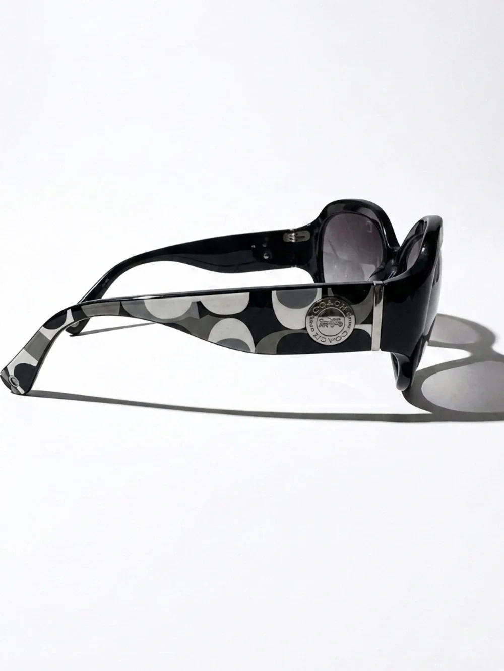 AUTHENTIC Vintage Coach Black Sunglasses with Gray Logo